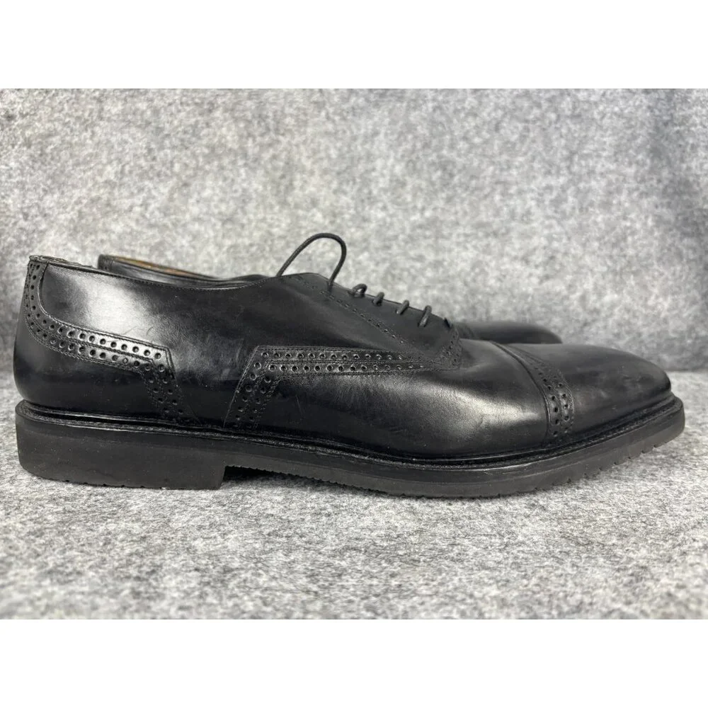 Giorgio's Palm Beach Shoes Mens Size 13 Black Leather Cap Toe Oxford Vibram Sole